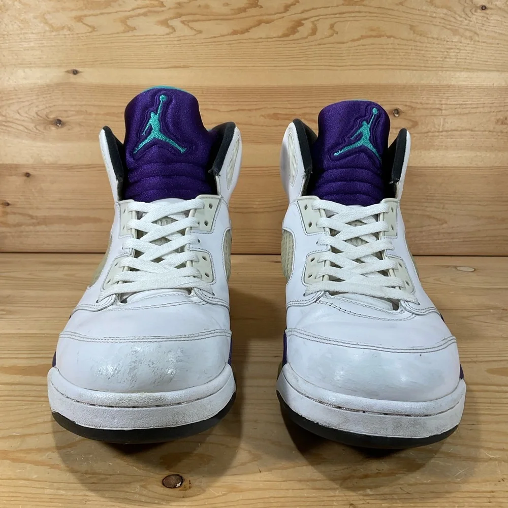Nike Air Jordan 5 Retro Grape 2013 Men’s 10.5 White Purple Black Teal 136027 108